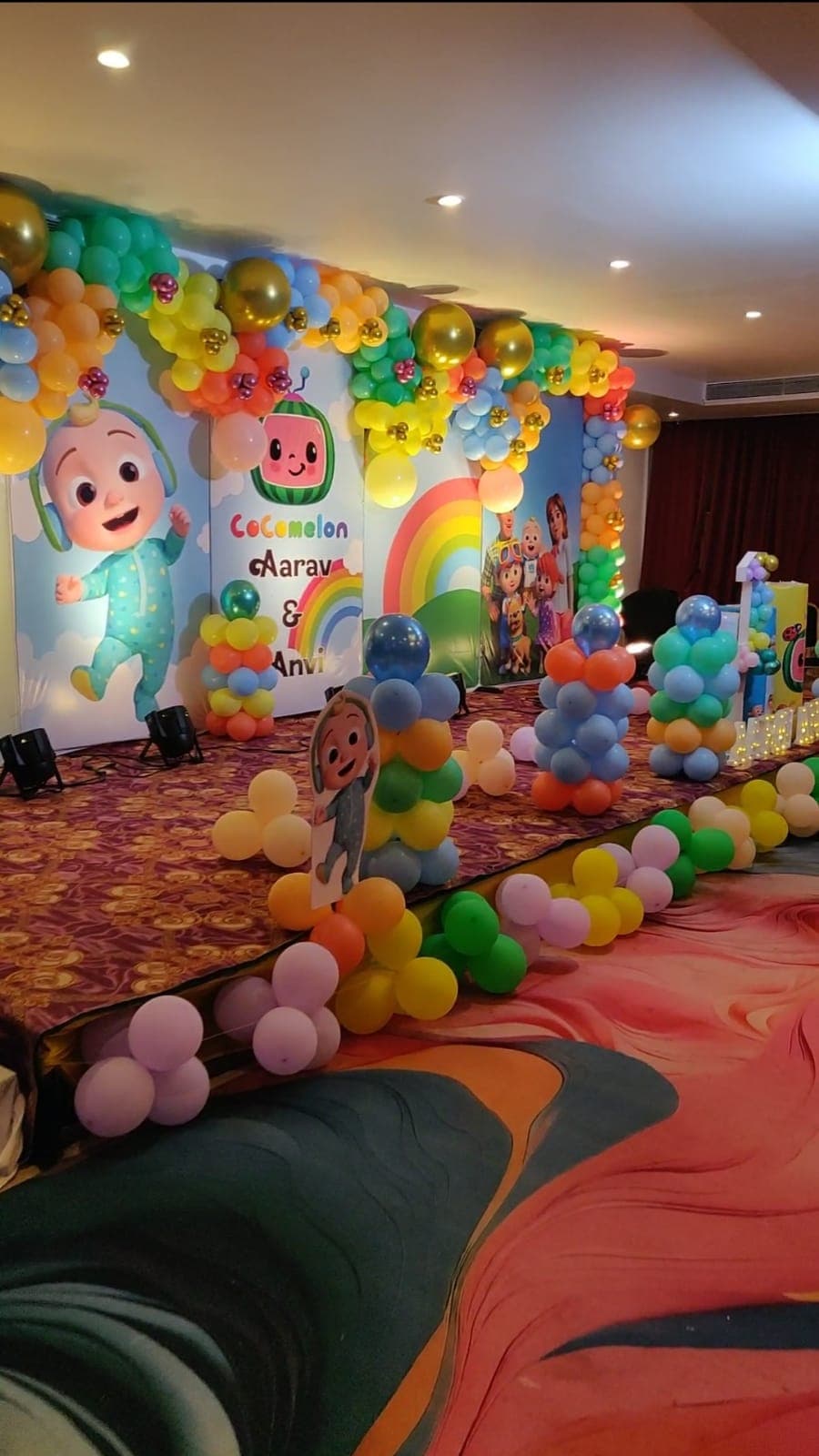 Cocomelon birthday party setup